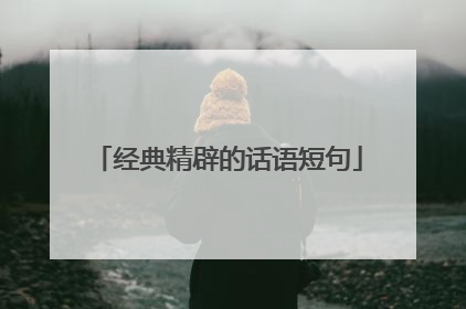 经典精辟的话语短句