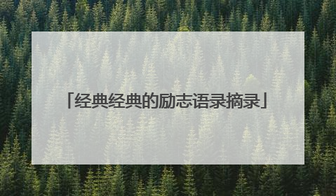 经典经典的励志语录摘录