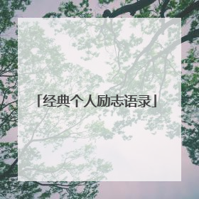 经典个人励志语录