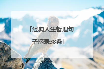 经典人生哲理句子摘录38条