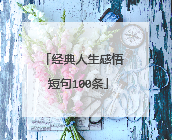 经典人生感悟短句100条