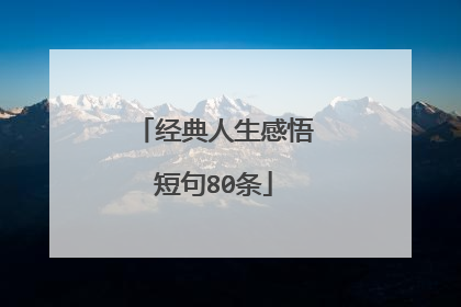 经典人生感悟短句80条