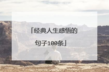 经典人生感悟的句子100条