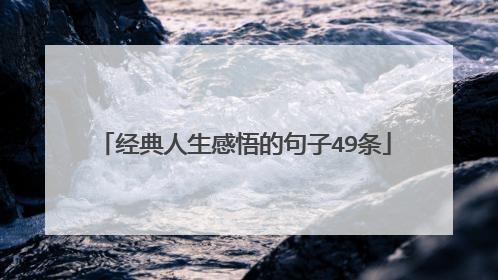 经典人生感悟的句子49条