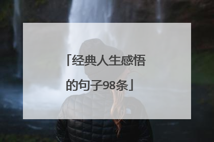 经典人生感悟的句子98条