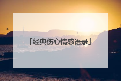 经典伤心情感语录