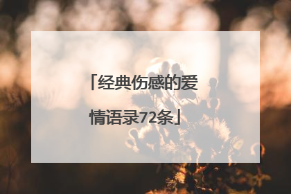 经典伤感的爱情语录72条