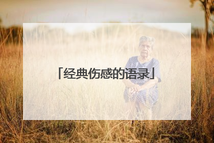 经典伤感的语录