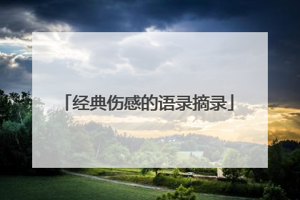 经典伤感的语录摘录