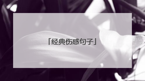 经典伤感句子