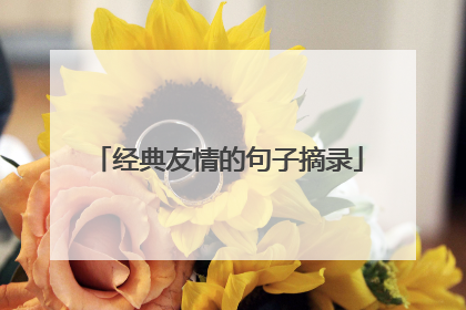 经典友情的句子摘录