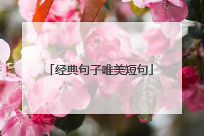 经典句子唯美短句