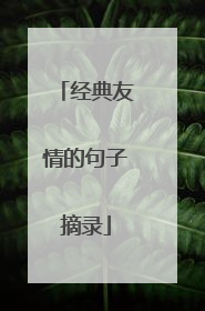 经典友情的句子摘录