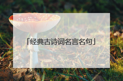 经典古诗词名言名句