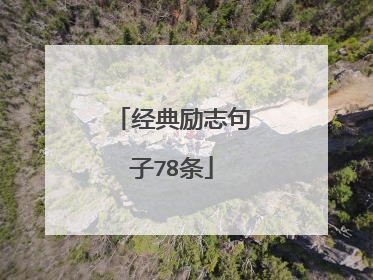 经典励志句子78条