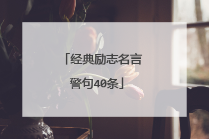 经典励志名言警句40条