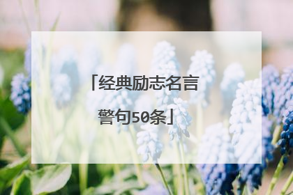 经典励志名言警句50条