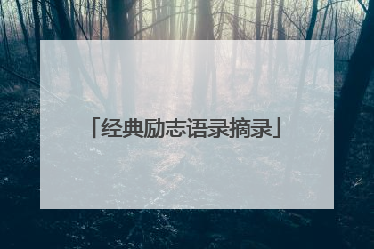 经典励志语录摘录
