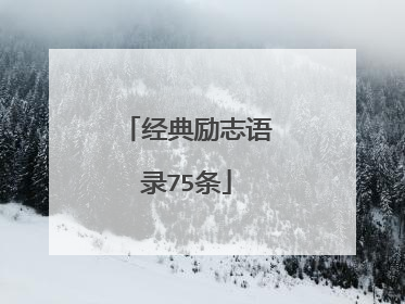 经典励志语录75条
