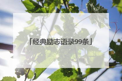 经典励志语录99条