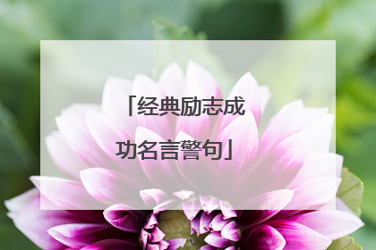 经典励志成功名言警句