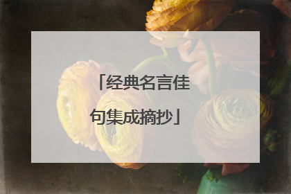 经典名言佳句集成摘抄