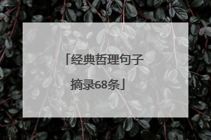 经典哲理句子摘录68条