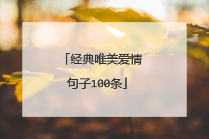 经典唯美爱情句子100条