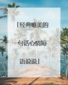 经典唯美的一句话心情短语说说