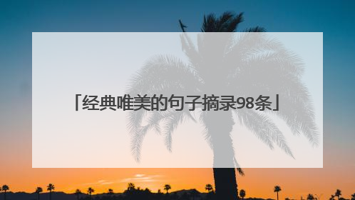 经典唯美的句子摘录98条