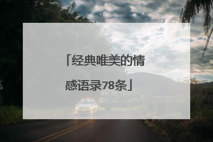 经典唯美的情感语录78条