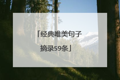 经典唯美句子摘录59条