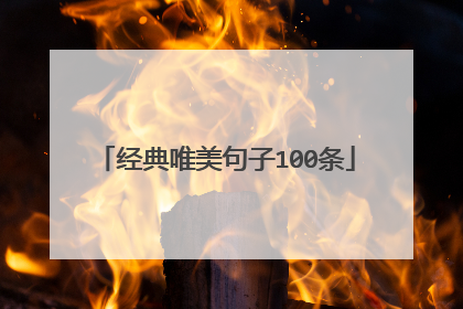 经典唯美句子100条
