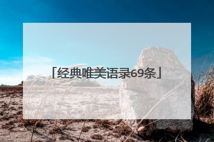 经典唯美语录69条
