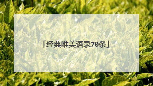 经典唯美语录70条