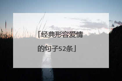 经典形容爱情的句子52条