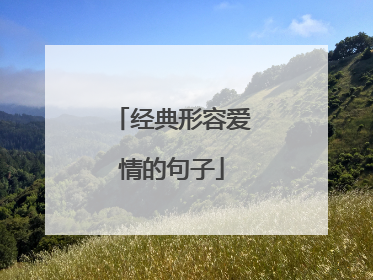 经典形容爱情的句子