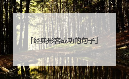 经典形容成功的句子