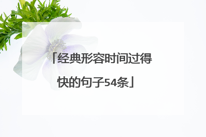 经典形容时间过得快的句子54条