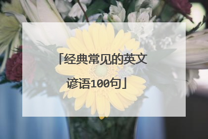 经典常见的英文谚语100句