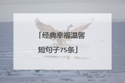 经典幸福温馨短句子75条