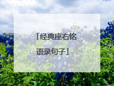 经典座右铭语录句子