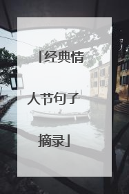 经典情人节句子摘录