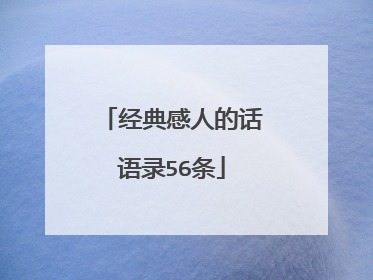 经典感人的话语录56条