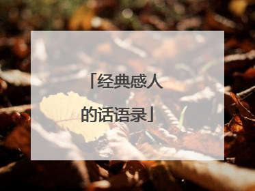 经典感人的话语录