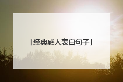 经典感人表白句子