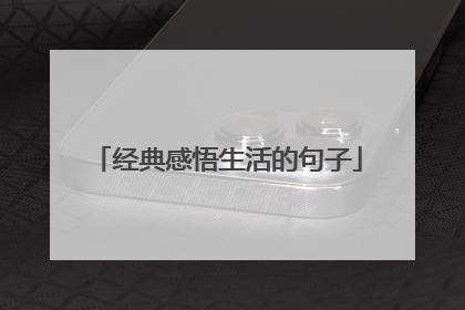 经典感悟生活的句子