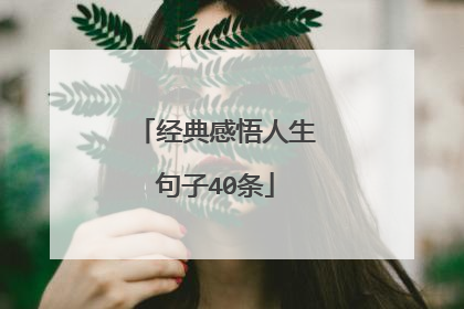经典感悟人生句子40条