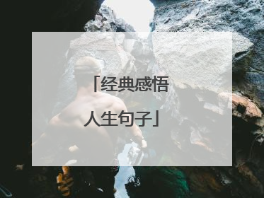 经典感悟人生句子
