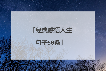经典感悟人生句子50条